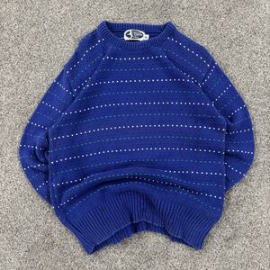 Vintage 90s Castine Harbor Knit Sweater Blue Patterned Made in USA - Adult XL